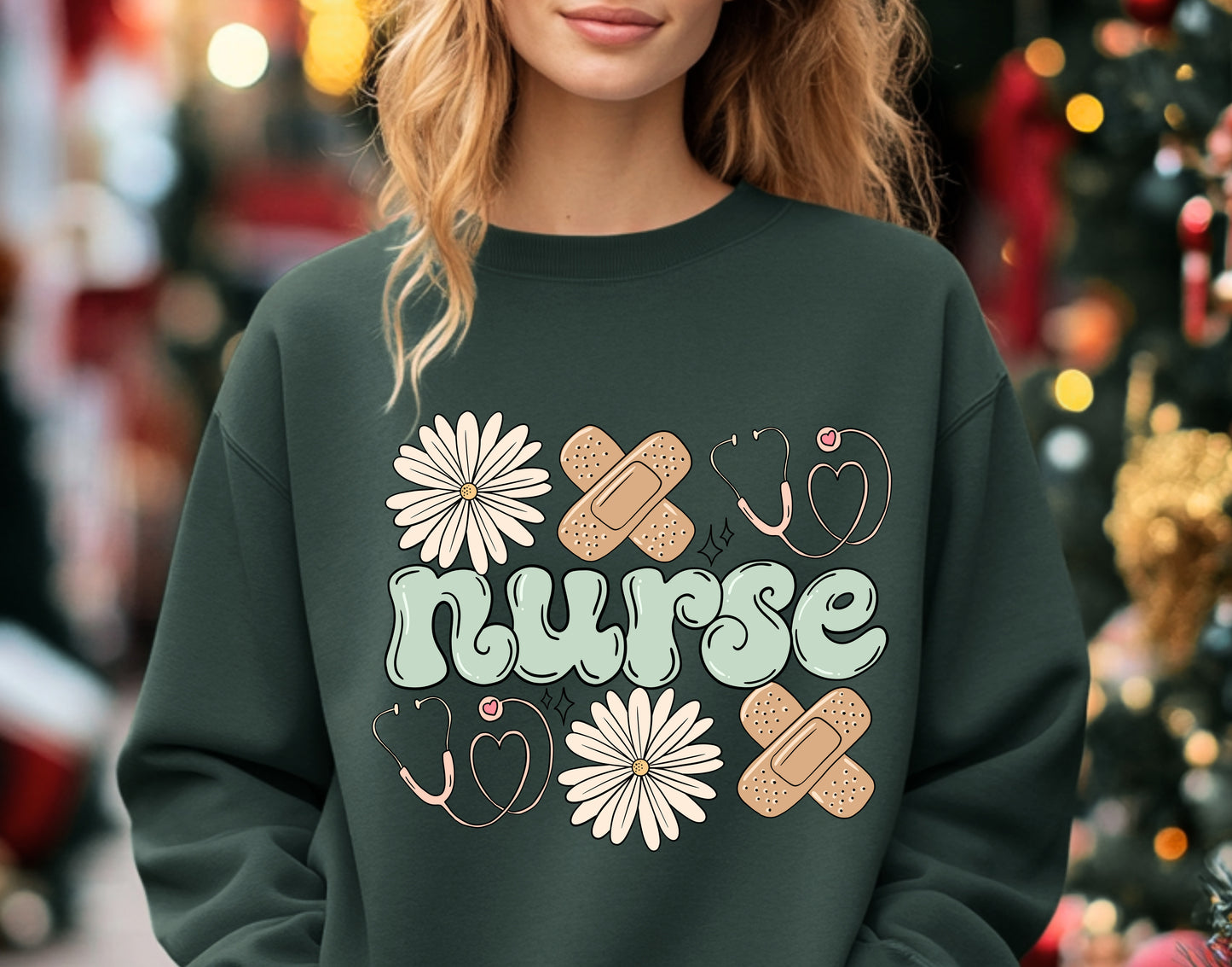 Nurse bandage Flower Sweatshirt