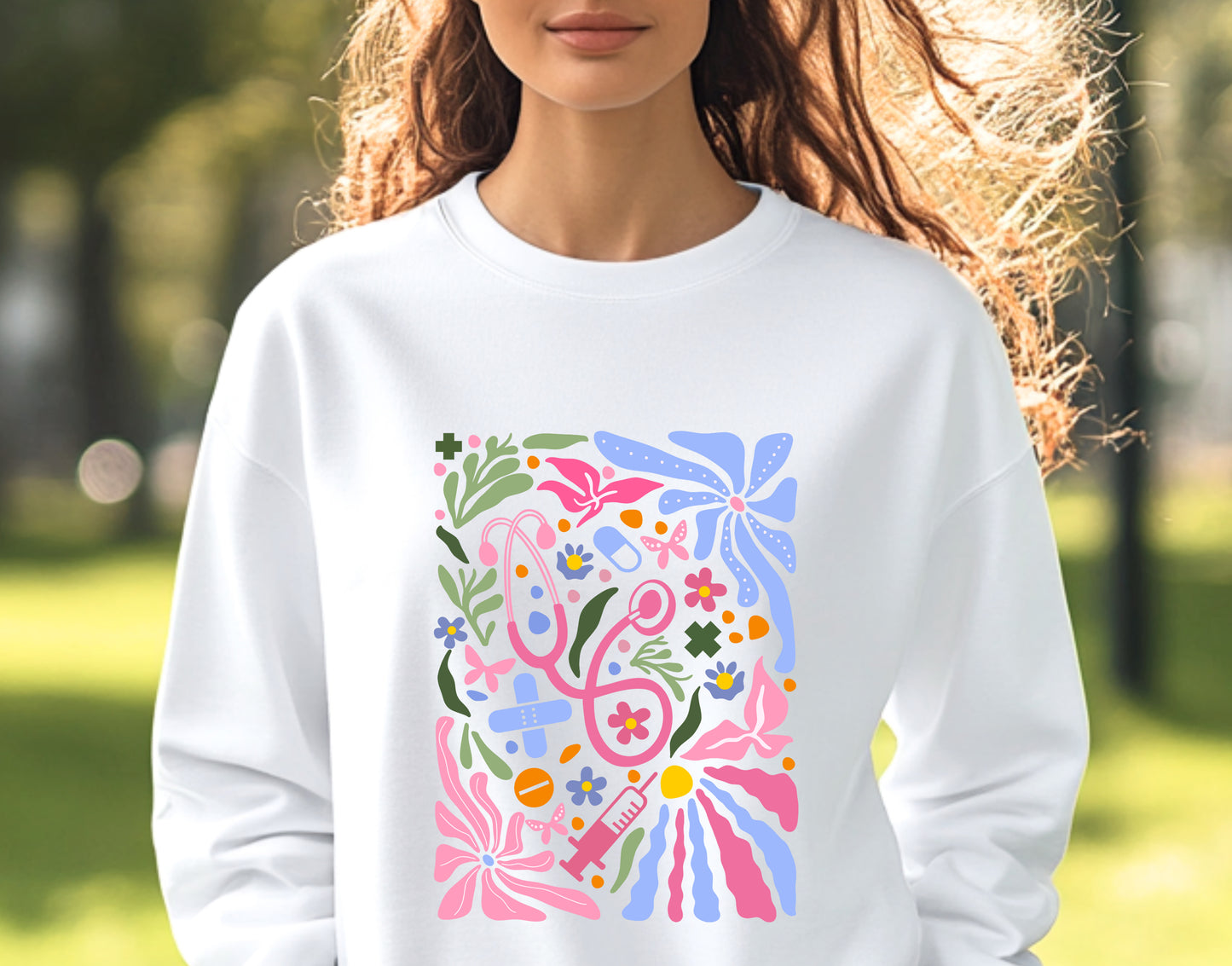 Nurse Floral Sweatshirt