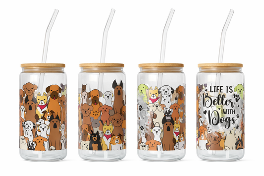 Life Is Better With Dogs – Glass Tumbler / 16 oz